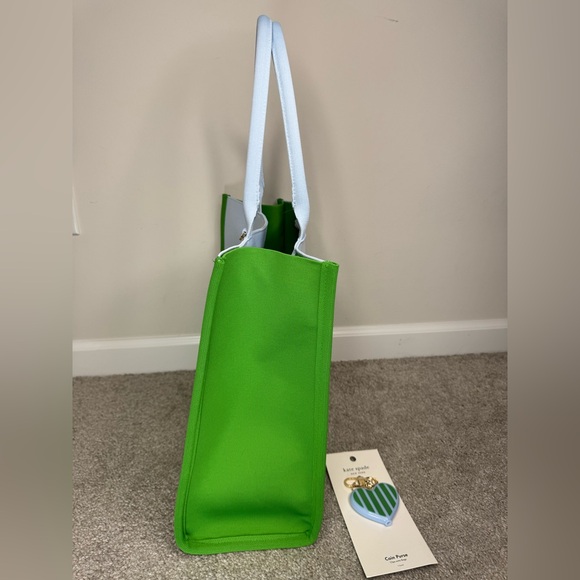 Kate Spade X Target Collaboration Colorblock Blue, Green Knit Tote w Coin Purse - Picture 4 of 8